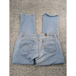 Aura Wrangler Jeans Women 18 Blue Short Rise Denim Medium Wash Stretch Bootcut